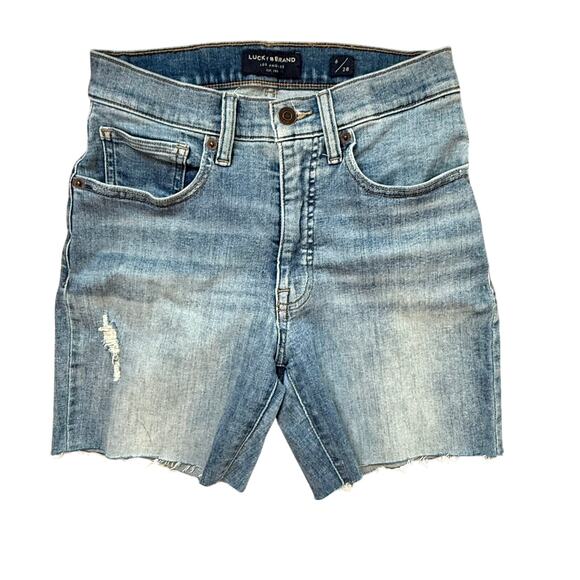 Lucky Brand Women's High-Waisted Denim Cutoff Shorts, Size 6/28 - Light Wash - Picture 3 of 4